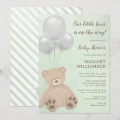 Invitation Baby shower Little Bear Cub (Devant / Derrière)