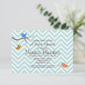 Invitation baby shower | Little Birdie Chevron (Debout devant)