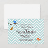 Invitation baby shower | Little Birdie Chevron (Devant / Derrière)
