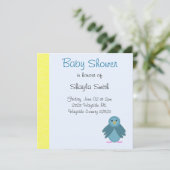 Invitation Baby shower Little Blue Bird (Debout devant)