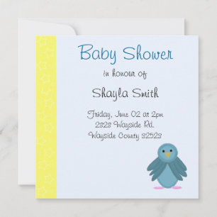 Invitation Baby shower Little Blue Bird
