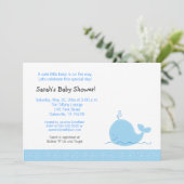 Invitation Baby shower Little Blue Whale (Debout devant)