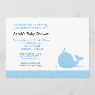 Invitation Baby shower Little Blue Whale