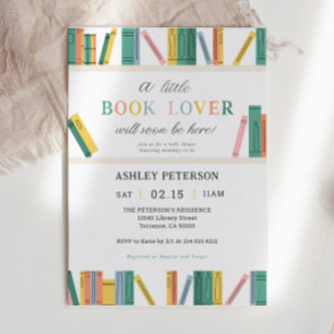 Invitation Baby shower Little Book Lover Storybook