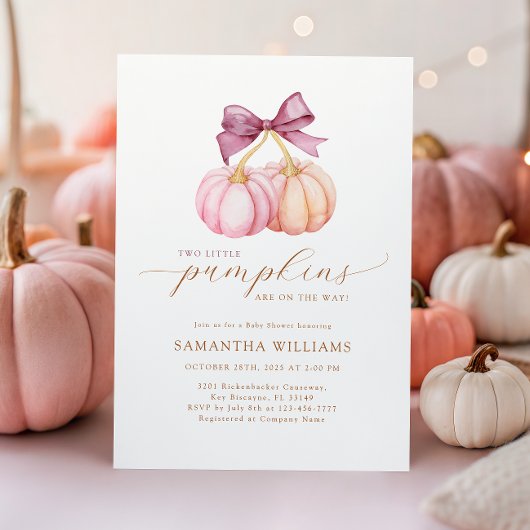 Invitation Baby shower Little Citrouille Twins