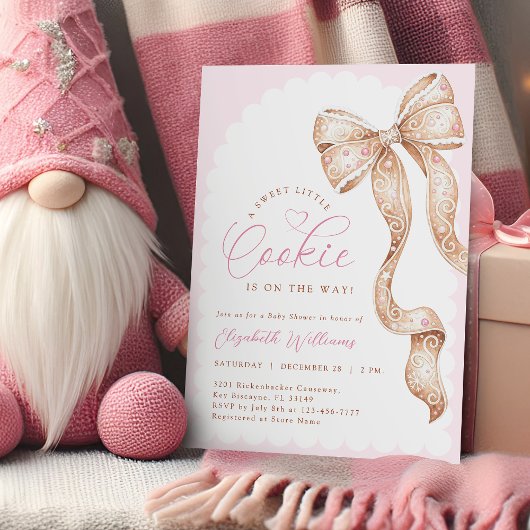 Invitation Baby shower Little Cookie Bow