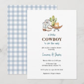 Invitation Baby shower Little Cowboy (Devant / Derrière)