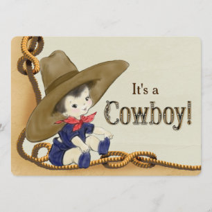 Invitation Baby-Shower Little Cowboy