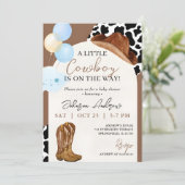Invitation Baby shower Little Cowboy numérique personnel (Debout devant)
