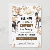 Invitation Baby shower Little Cowboy Rodeo Animaux (Devant)