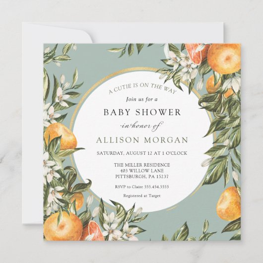 Invitation Baby shower Little Cutie (Devant)