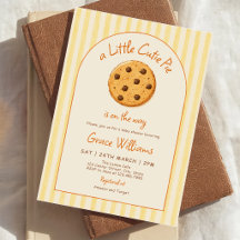 Baby-Shower Little Cutie Pie aux rayures jaunes