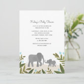 Invitation Baby shower Little Elephant (Debout devant)