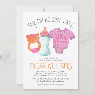 Invitation Baby shower Little Kitten