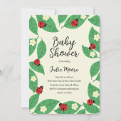 Invitation Baby shower Little Lady Bugs (Devant)