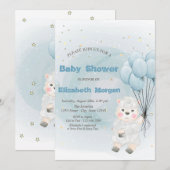 Invitation Baby shower Little Lamb Sheep Stars (Devant / Derrière)