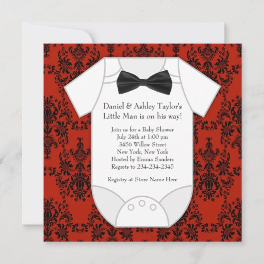 Invitation Baby-Shower Little Man (Devant)