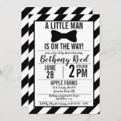 Invitation Baby shower Little Man Bowtie (Devant / Derrière)