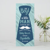 Invitation Baby shower Little Man, Cravate, Marine (Debout devant)