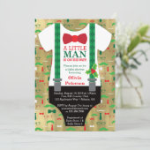 Invitation Baby shower Little Man, Noël (Debout devant)