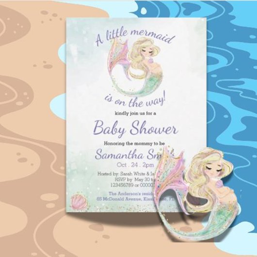 Invitation Baby shower Little Mermaid