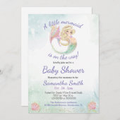 Invitation Baby shower Little Mermaid (Devant / Derrière)