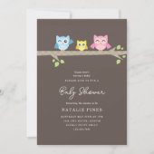 Invitation Baby shower Little Owls (Devant)