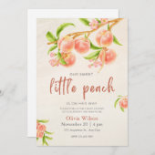 Invitation Baby shower Little Peach (Devant / Derrière)