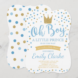 Invitation Baby shower Little Prince Douche royale