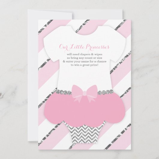 Invitation Baby shower Little Princesses, Faux Par (Dos)