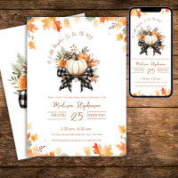 Baby Shower Little Pumpkin Décor Floral et Carreau
