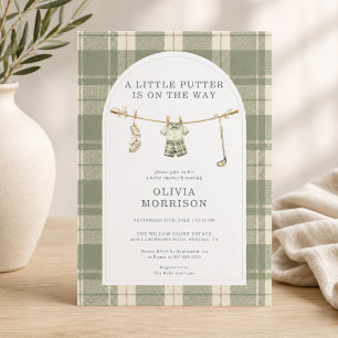 Invitation Baby Shower Little Putter Golf Élégant