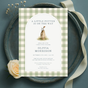 Invitation Baby Shower Little Putter Golf Gingham
