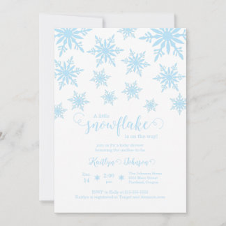 Invitation Baby shower Little Snowflake