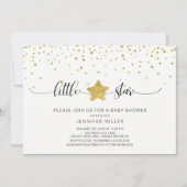 Invitation Baby shower Little Star Gold Parties scintillant (Devant)