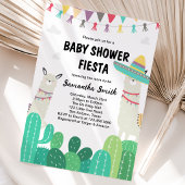 Invitation Baby Shower Llama Cactus