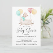 Invitation Baby shower Llama doux (Debout devant)