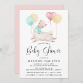 Invitation Baby shower Llama doux (Devant / Derrière)