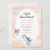 Invitation Baby shower Llama Mama (Devant)