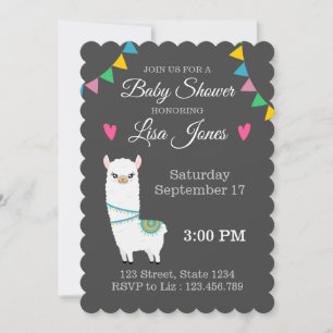 Invitation Baby shower Llama personnalisable