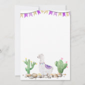 Invitation Baby shower Llama violet (Dos)