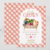 Invitation Baby shower local légume En vichy (Devant / Derrière)