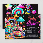 Invitation Baby shower Lollipop Wonderland Bliss (Devant / Derrière)
