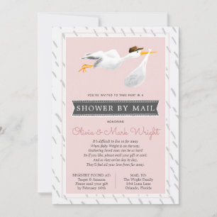 Invitation Baby shower longue distance par courrier