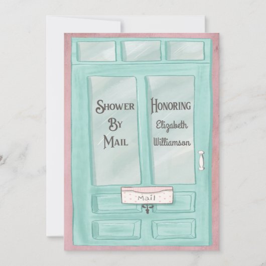 Invitation Baby shower Longue Distance Par Courrier Couleur D (Devant)