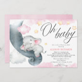 Invitation Baby shower longue distance par courrier douche à (Devant / Derrière)