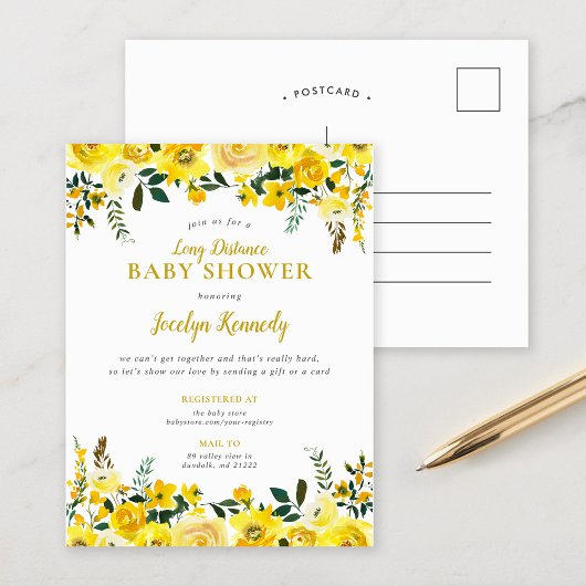 Invitation Baby shower longue distance Sunny Meado