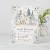Invitation Baby Shower Loups d'Hiver (Debout devant)
