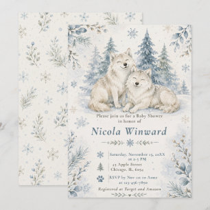 Invitation Baby Shower Loups d'Hiver