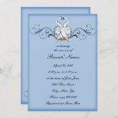 Invitation Baby shower Love Swans (Devant / Derrière)